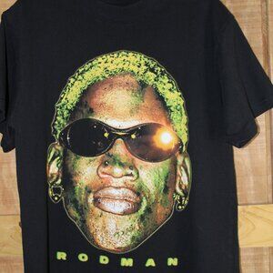 Rodman Apparel T-Shirt Size Small Black Dennis Rodman Graphic Tee NBA Basketball